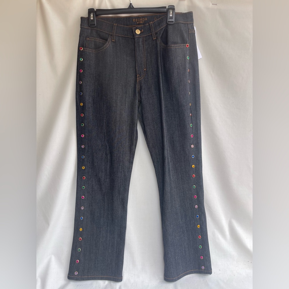 Escada size 38 ( US 8 ) Linda slim groped jeans new